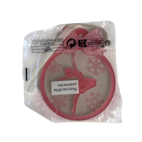 Ballet Christmas Tree Ornament Ballerina Snowflakes Design Pink White New - Picture 3 of 4